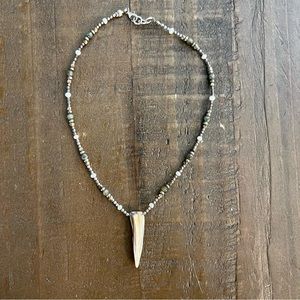 Labradorite and pearl crystal necklace